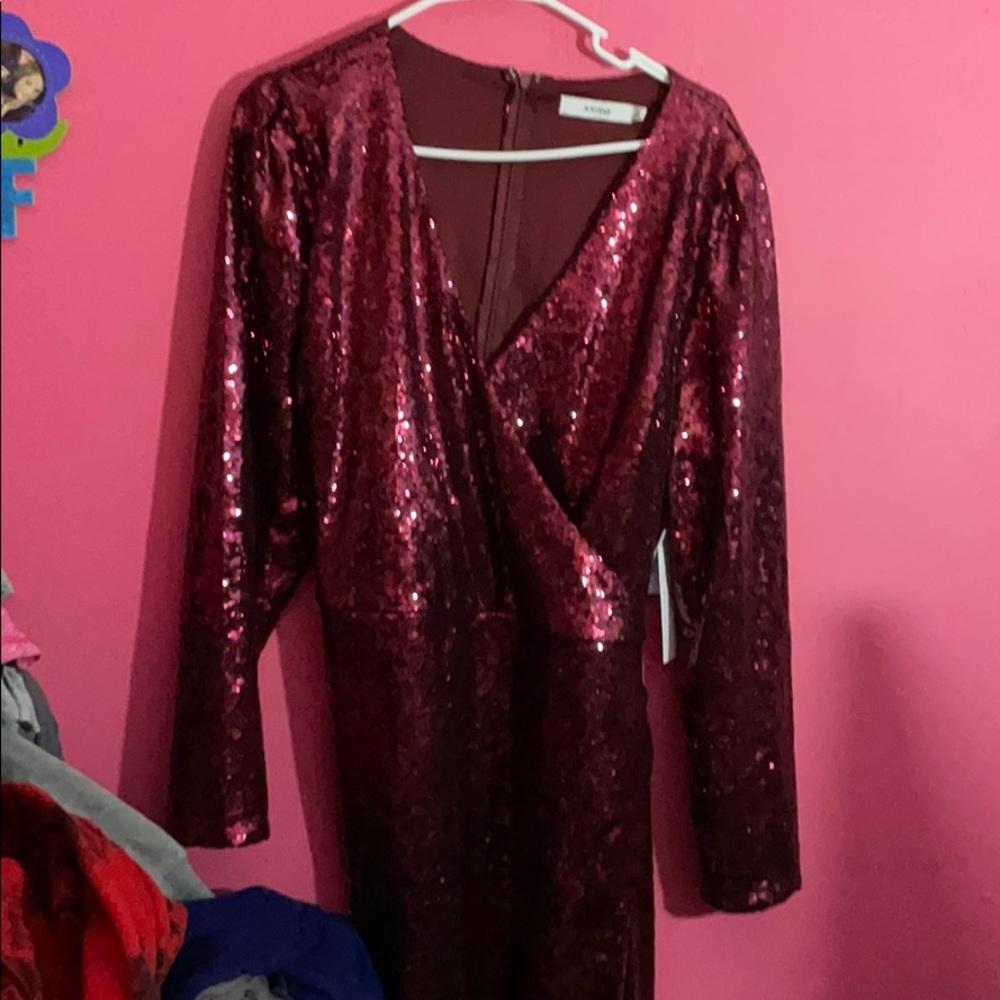 Sequin maroon dress